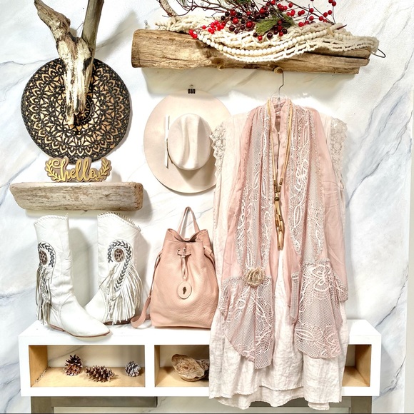 Rare Sweet ROOTS BOHO backpack in stunning blush super soft prince leather - Picture 2 of 16